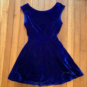 Blue Velvet Cocktail Dress